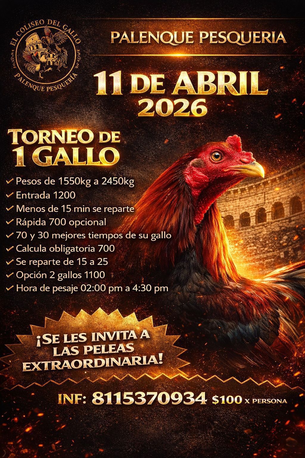 TORNEO DE 1 GALLO P